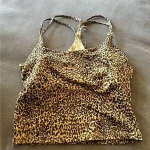 Fabletics cheetah crop top with built in sports bra